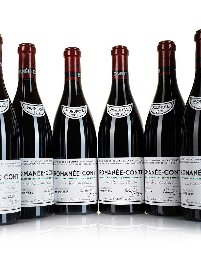 Lot 1310,1313: 3 bottles each 2015 & 2019 DRC Romanee Conti